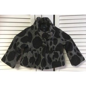 Baby Gap Wool Blend Coat Black Grey 6-12 Months infant